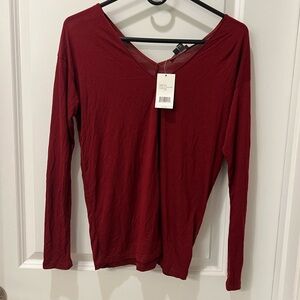 NWT Vince burgundy/red shirt in XS. Retail $125.